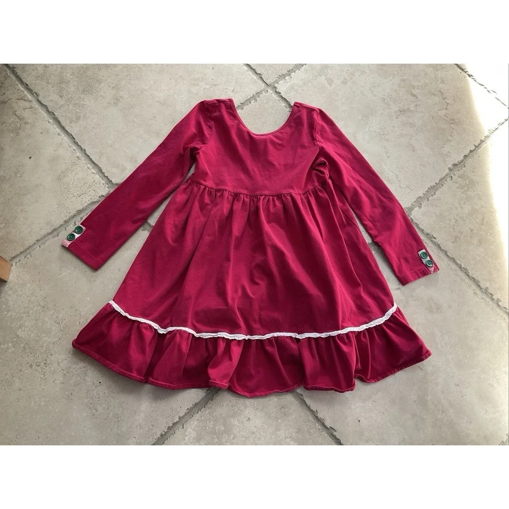 Matilda Jane Dress Red‎ Size 6 Ruffle Cotton Girls